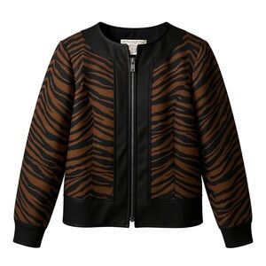 Maggy London size 8 brown zebra print jacket.